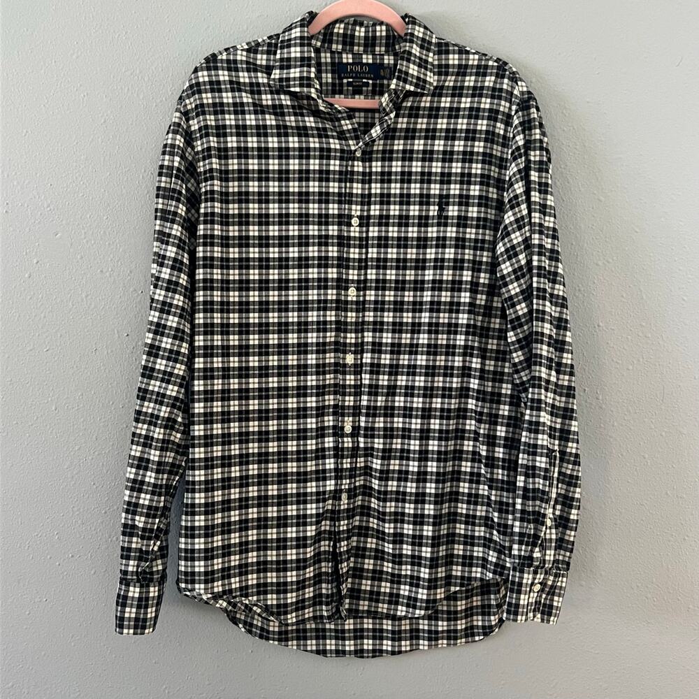 Polo Ralph Lauren Slim Fit Plaid Button‎ Up Shirt Men's XL Fall Preppy Classic